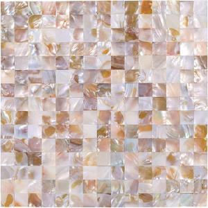 5 - Sheet Pearl Shells Tile Peel and Stick Backsplash, Self Adhesive Wall Tile for Kitchen, Bathroom, Bedroom (11.8"X11.8", Blue)