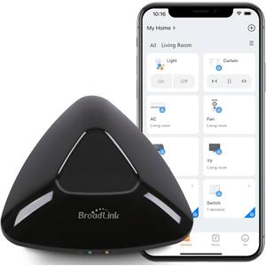 Broadlink RM MAX Smart Home Hub, WiFi & BLE Universal Remote for IR/RF Devices, Compatible with Alexa & Google Home, Easy Setup, RF Hub for TV, AC, Blinds