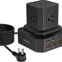 100W USB C Charging Station 13-in-1 Surge Protector Power Strip with 4 PD USB-C & 4 USB-A Ports, Adapt to MacBook Pro/Air, iPhone 15/14, iPad, and Multi-Device Office and Home Chargers