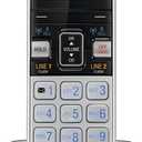 AT&T TL86003 Accessory Cordless Handset, Silver/Black | Requires AT&T TL86103 to Operate