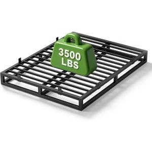 Full Bed Frame 6 Inch,Metal Platform Bedframe Upgrade Heavy Duty Black
Dual-Layer Reinf,Easy Assembly,Noise-Free,6 Mattress Slide Stoppers,3500LBS Capacity,No Box Spring Needed,Dual-use