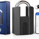 NexusLab Heavy Duty Smart Fingerprint Padlock with Key, IP67 Waterproof Bluetooth Outdoor Gate Lock, Anti-Theft App Control & Log Record, High Security Gym, Fence, Shed, Pool & Storage Unit Locks