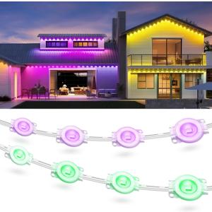 Fussion 200ft Permanent Outdoor Lights for House, 2025 Smart RGB LED Outside Lights with APP Remote Control, IP67 Waterproof Eternity Eaves Lighting for Christmas, Halloween, Holiday, Party, Daily