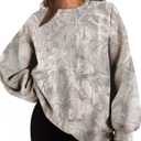 Womens Camo Sweatshirt Oversized Graphic Maple Leaf Print Crewneck Long Sleeve Y2k Trendy Fall Pullover Hoodies (Medium, Lightgrey)