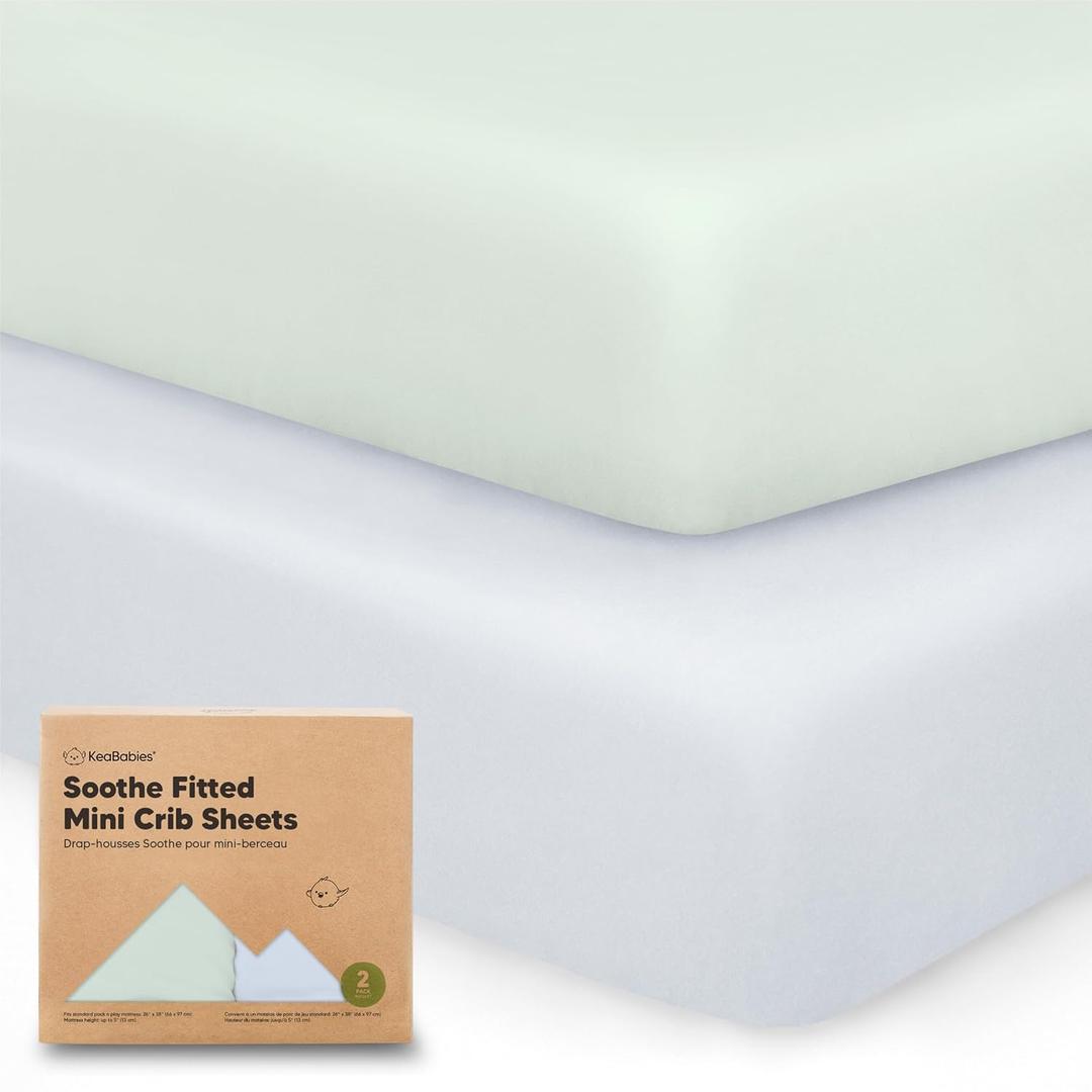 KeaBabies Pack of 2 Organic Crib Sheets for Boys, Girls - 52x28 Fitted Crib Mattress Sheet Neutral, Breathable Jersey Cotton Cover for Baby Bed, Toddler Mattress, Soft & Cute Prints (Cove)