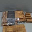 Bamboo Cutting Boards for Kitchen,Chopping Boards Set with Juice Groove,End Grain Bamboo Butcher Block,Serving Board with Holder(3 Pcs)