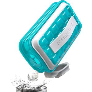 Ice Cube Tray with Lid - NO SPILL Innovative Patented Ice Tray for Freezer - NO TOUCH Silicone Ice Cube Tray for Freezer - This Ice Maker Makes 18 Cubes/Serv and 54/Day - Ice Cube Mold by ICEBREAKER
