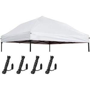 Heavy Duty Thick Replacement Canopy Top 10x10, Silver Coated Popup Tent Cover 10 by 10 with Rope, White