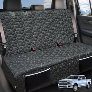 Meginc Dog Car Seat Covers for Back Seat,Waterproof Pet Bench Seat Covers for Trucks Ford f150/Ram1500/Nissan Frontier/Toyota Tacoma/GMC Canyon/Silverado Scratch Nonslip Truck Seat Cover for Dogs