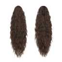 FESHFEN Claw Clip Ponytail Extensions - Long Pony Tail Hair Piece Wavy Curly Synthetic Hairpieces for Women, Mixed Brown 26 inch