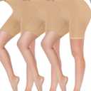 Reamphy 3 Pack Slip Shorts for Women Under Dress, Comfortable Smooth Yoga Shorts, Workout Biker Shorts (Nude*3, X-Large)