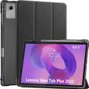 ProCase Smart Case for 2025 Lenovo Idea Tab Plus 12.1 Inch/Tab K12, Slim Light Cover Trifold Stand Hard Shell Folio Smart Protective Case for Idea Tab Plus/Tab K12 (TB361FU/TB361ZU) -Black