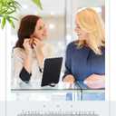 9.45 x 7.09 Inch Vanity Table Mirror Bubble Crystal Framed Desk Makeup Mirror Beaded Standing Room Decor for Dressing Tabletop Living Room Bedroom Office Home