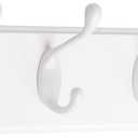 Liberty Hardware 129847 18-Inch Coat and Hat Rail/Rack with 4 Heavy Duty Hooks, White and White