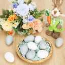 30 Pcs Easter Speckled Vintage Eggs Neutral Textured Plastic Eggs Boho Easter Decor Rustic Pastel Bowl Basket Vase Fillers Farmhouse Spring Decorations for Home Table DIY Craft