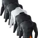 5 or 4 Pack Men's Thermal Turtle Mock Neck Shirts, Long Sleeve Compression Shirts Fleece Lined Undershirt Base Layer Tops (X-Large)