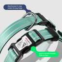 Airtag Dog Collar, Reflective Ultra-Durable Nylon Padded with QR Code Buckle & IP68 Waterproof Air Tag Holder Compatible for Apple AirTag, Comfortable for Small Dogs(Green,S)