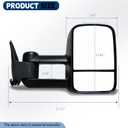 AERDM Towing Mirrors Manual Operated Textured Black Telescoping fit 1988-1998 Chevy GMC Exterior Accessories Mirrors fit C1500 C2500 C3500 K1500 K2500 K3500, 16x24cm