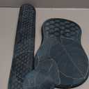 HAOCOO Ergonomic Mouse Pad with Wrist Rest and Keyboard Wrist Rest, 3 PCS Computer Carpal Tunnel Mouse Pads Set for Desk with Coaster, Memory Foam Mousepad Support for Office Laptop, Green Palm Leaves