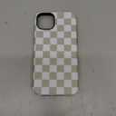 Jusy Compatible with MagSafe Checkerboard Phone Case for iPhone 15 Plus, Cute Aesthetic Checkered Magnetic Soft TPU and Hard PC Protective Phone Cover for Women GirlsMatte - Green & White