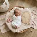 2 x Baby Announcement Sign, Hello World Newborn Sign for Hospital, Shes Here Card, Wooden Newborn Photography Props Double-Sided, Birth Announcement Sign, Gifts baby Shower, Nursery Room Decoration (QR2)