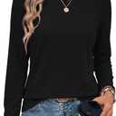 Women's Cotton T-Shirts Short Sleeve Crewneck Basic Solid Color Tee Loose Fit Shirts Breathable Comfy Summer Tops 2026 (M)