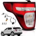 Tail Lights Compatible with 2011 2012 2013 2014 2015 Ford Explorer Rear Brake Lamp Assembly With Wire Harness and Bulbs Replace BB5Z13405C BB5Z13405D (2011-2015 Ford Explorer, Left Driver Side)