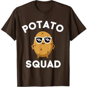 Potato Squad Funny Smiling Vegetarian Matching Potato Lovers T-Shirt, Small