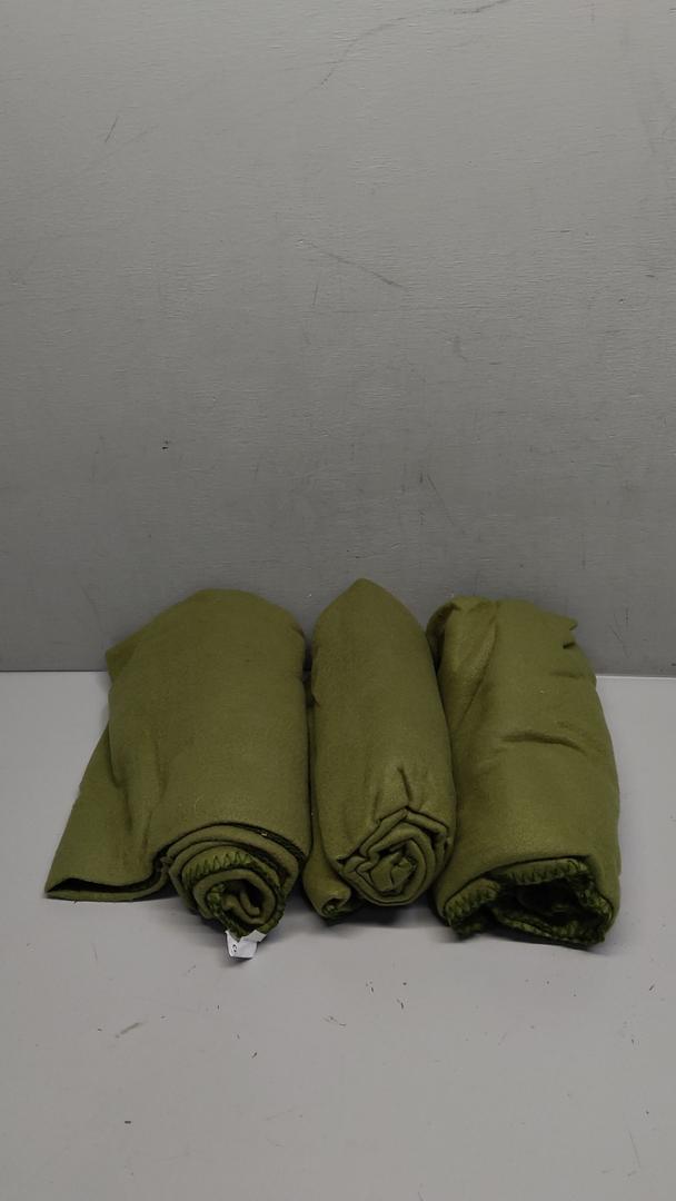 CAI TENG Fleece Throw Blankets Lightweight Warm Soft Cozy Dog Blanket Bulk 3 Pack Fleece Blanket Solid for Home, Bed, Sofa, Dorm, Office, Gifts, Outdoor Olive Green 50 x 60 inch