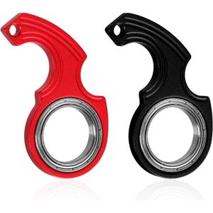6pcs Keychain Spinner Toy, Keychain Spinner Portable Keychain Spinner Fidget Key Ring Spinner for Teens Adults Finger Exercise Anxiety Relief (Black, Red)