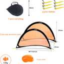 Poray Soccer Goal for Kid Easy-up Set of Two Portable Soccer Net 210D Oxford with 8 Field Marker Cones Extra Stakes Fun for Backyard and Soccer Training