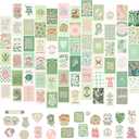 Sage Green Room Decor: 70pcs Green Wall Collage Kit - Preppy Pastel Aesthetic Posters for Girls' Bedroom