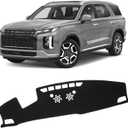 KUST Car Dash Cover for Hyundai Palisade 2020-2024 2025 (SE SEL) (with HUD) Non-Slip Dashboard Cover Polyester Center Console Dash Cover Interior Accessories for Palisade Custom Fit Dash Mat Black