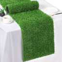 TURSTIN Artificial Grass Table Runner - 12 x 36 Inch Green Synthetic Grass Carpet Rug for Table Decorations, Spring, Summer, Wedding, Birthday Parties