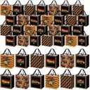 Wesnoy 48 Pcs Black History Month Gift Bags Bulk with Handles Non Woven Black History Month Reusable Bags for African American February Party Favor Gift Wrapping, 11.4 x 10.6 x 4.7 Inch