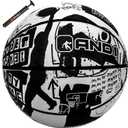 AND1 Street Art 27.5 Basketball : Youth Sized Rubber Streetball for Indoor and Outdoor Use, Deep Channel Construction and Durability, Ideal for Boys and Girls Ages 9-11, Includes 10 Pump (White)