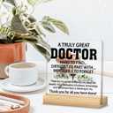 Doctor Gift Appreciation Thank You Gifts Clear Acrylic Sign Doctor's Day Birthday Retirement Gift for Doctors Decor for Home Hospital Office Table Shelf