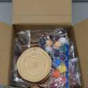 Kathfly 20 Pcs Unfinished Wood Slice with Hole for Centerpieces 3.5-8 Inch 4 Sizes Valentine's Day DIY Natural Wood Craft Kit Round Wooden Discs with Paint Brush Palette Craft Ornament Wedding Decor