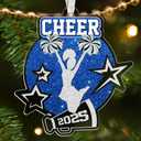 Cheerleader Gifts - Cheerleader Gifts for Girls, Senior Night Cheerleaders - Cheerleading Christmas Ornament for Girls Teens, Captain Team, Women - Blue White Christmas Ornament 2025