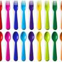 Toddler Utensils Set of 18 Plastic Kids Utensils Forks and Spoons - BPA FREE/Dishwasher Safe Toddler Flatware Set Brightly Colored Children's Safe Silverewre Cutlery Set