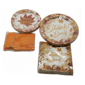 Thanks Giving Plates, Forks and Napkins Set