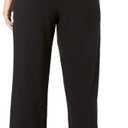 Briggs New York Womens Pull On Dress Pants Work Business Casual Slacks Tummy Control Straight Leg Trousers with Pockets (Black, M)