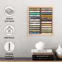 Cassette Tape Storage Rack, 24-slot Wood Cassette Tape Holder, Wall Mount or Freestanding Audio Cassette Organizer, Playing Card Storage, Unfinished Pine