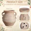 Ceramic Flower Vase 7.9 Inch Farmhouse Rustic Vase Decorative Pottery Terracotta Vases for Home Decor Table Mantle Fireplace Living Room Bathroom Wedding Centerpiece