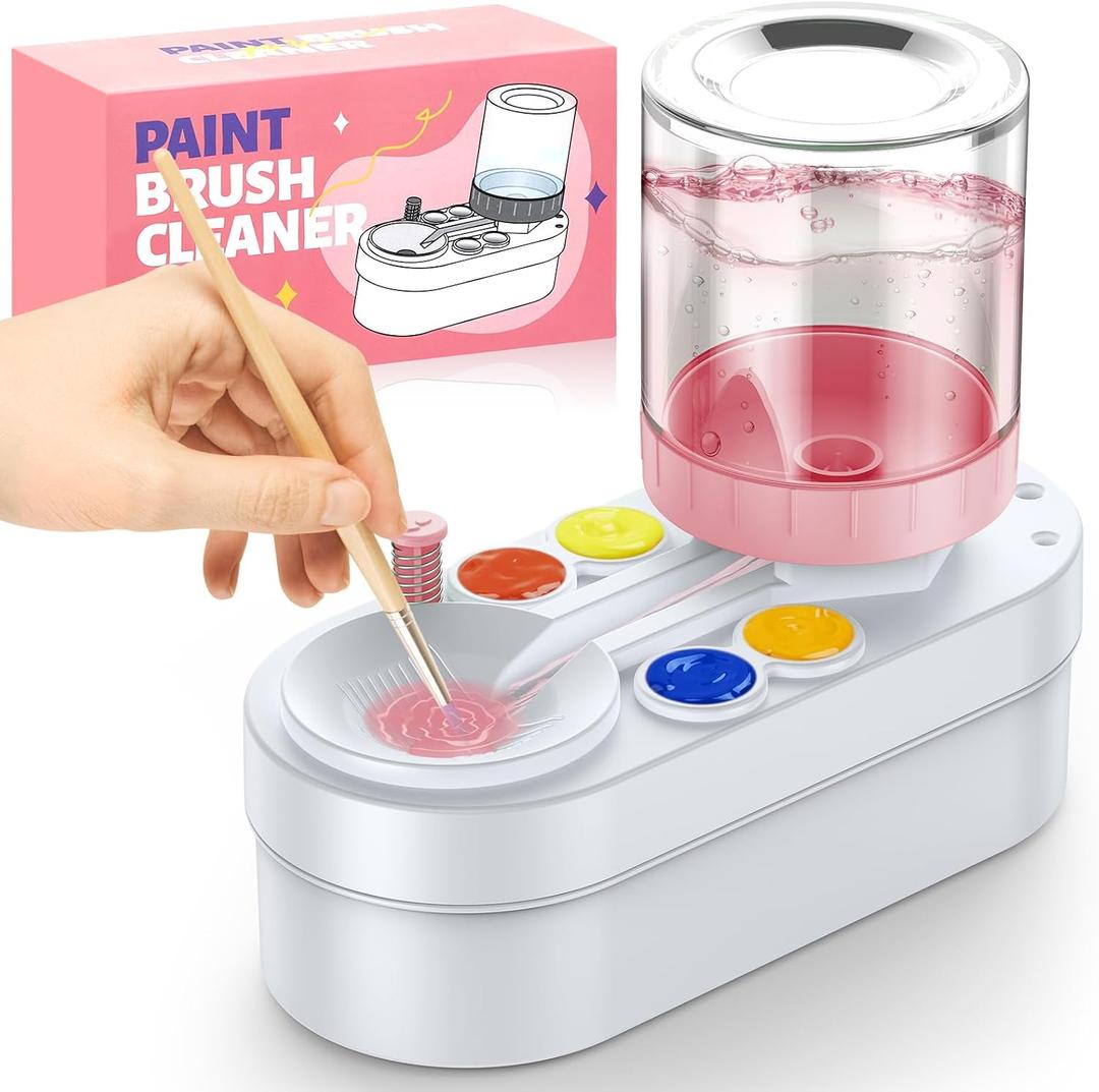 Paint Brush Cleaner Tool: Paint Set for Kids, Art Stuff, Brush Rinser Cup(Running Water Circulation), Art Supplies for Acrylic, Watercolor Accessories, Gift for Adult, Artist, Kids