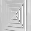 Vent Systems 12 x 12 Inch (Neck Size) Square Ceiling Diffuser - Aluminum Air Vent Cover for Drop Ceiling - Air Deflector For Ceiling Vent, HVAC Air Supply, 4-Way Airflow - Fits Plenum Ceiling Box & AC