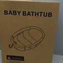 Collapsible Baby Bathtub - Large Baby Bath Tub with Thermometer & Cushion | Travel Portable Newborn Infant Bathtub | Foldable Toddler Bathtub for Baby 0 to 36 Months (Grey)