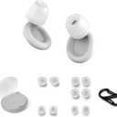 4 x Soundary Ear Plugs for Sleep, Supportive Silicone Noise Cancelling Earplugs for Side Sleepers, Medium-Firm Fit, 26dB (SNR) Noise Reduction Earbuds for Travel, Focus, Tinnitus Relief (White, One Size) (1 pair (Pack of 1))