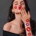 2 x Kotbs 8-Sheet Kiss Lips Temporary Tattoos, Waterproof