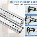 20 inch Drawer Slides 4 Pairs (8pcs) Soft Self Close Full Extension Ball Bearing Drawer Rails Side Mount Metal Dresser Runners for File Cabinet Trash Can Kitchen Wardrobe Glides 20" 100 LB Capacity